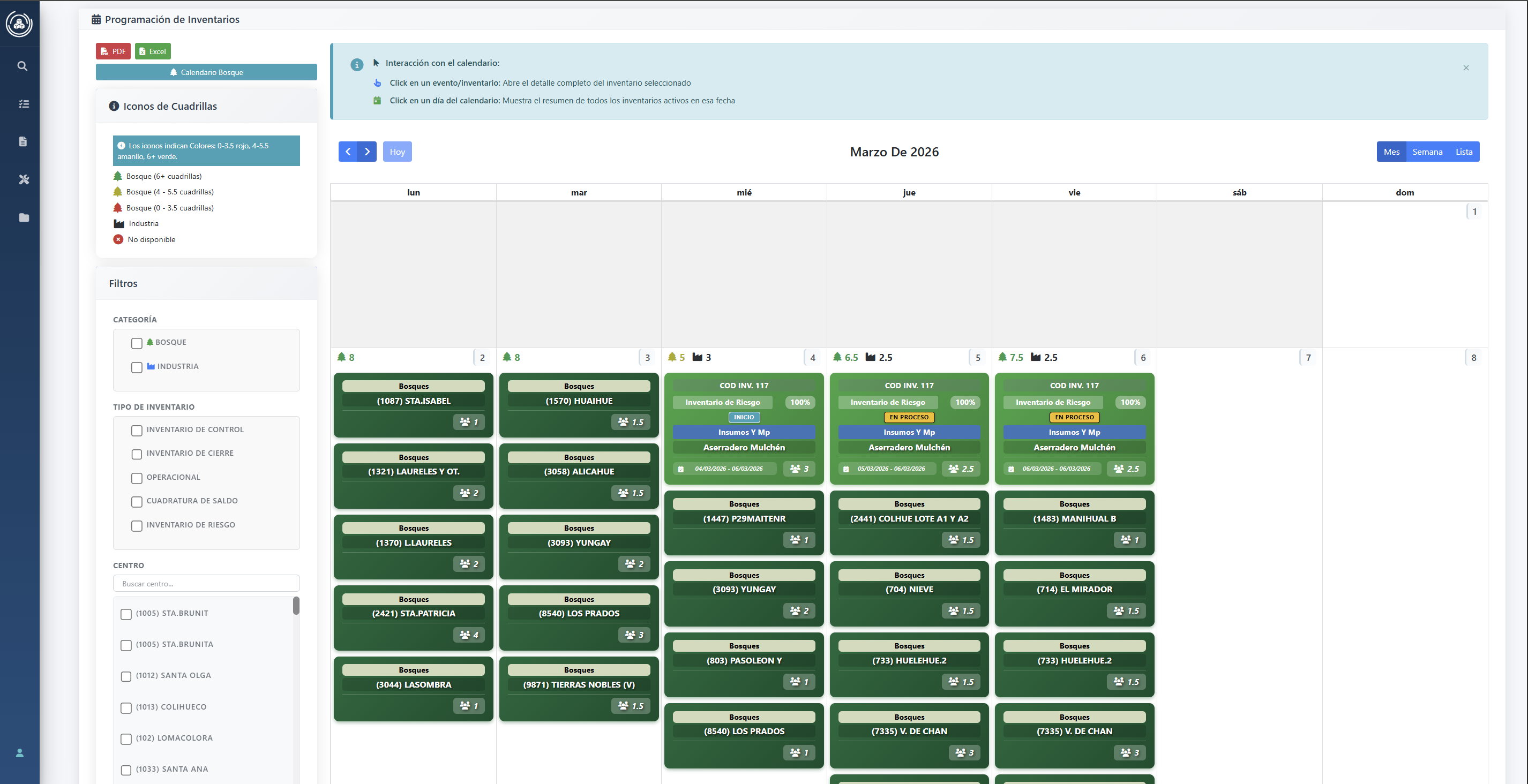 Sistema de inventarios - vista principal